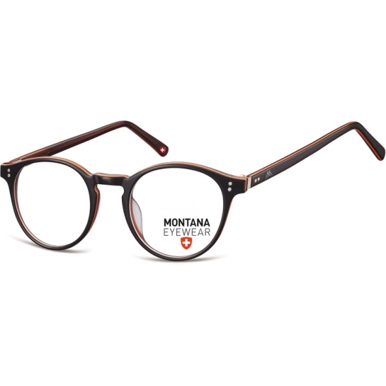 Okrągłe Okulary oprawki optyczne,lenonki korekcyjne Montana MA62D ciemne brązowe + pomarańczowe 